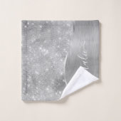 Parties scintillant d'argent métallique personnali (Gant de toilette)