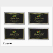 Parties scintillant d'argent Noir Étiquettes de pr (Feuille)