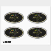 Parties scintillant d'argent Noir Étiquettes du lo (Feuille)