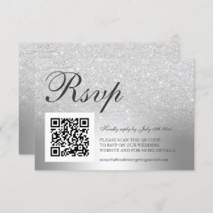 Parties scintillant d'argent ombre feuille RSVP Qr