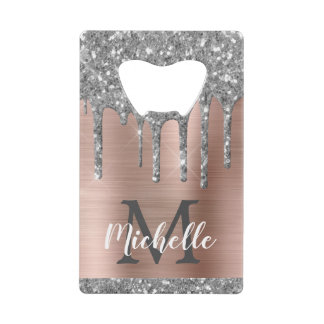 Parties scintillant d'argent Rose Monogramme métal