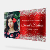 Parties scintillant d'argent Rouge Sweet sixteen d (Angle)