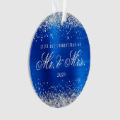 Parties scintillant d'argent Royal Blue Foil Notre (devant)