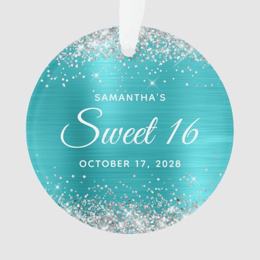 Parties scintillant d'argent Turquoise Blue Foil S (devant)