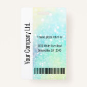 Parties scintillant de badge d'ID employé personna (Dos)