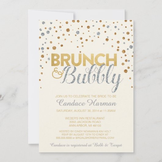 Parties scintillant de Brunch & Bubbly Invitation (Devant)