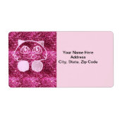 Parties scintillant de chat Étiquettes roses (Devant)