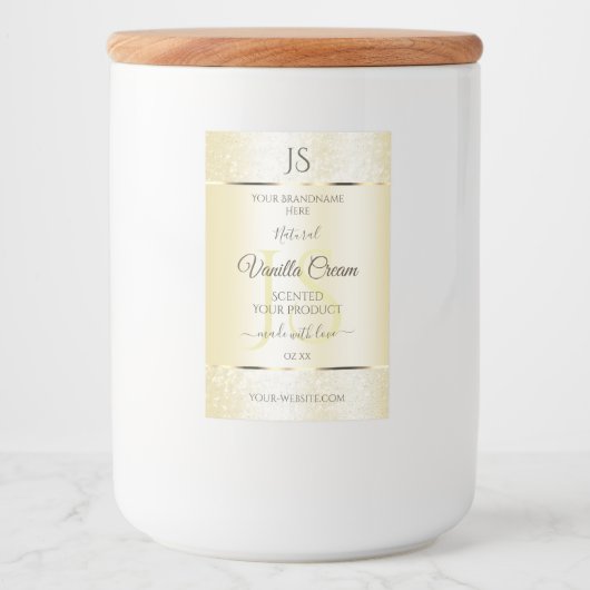 Parties scintillant de crème d'or clair Étiquettes (Devant)