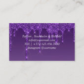 Parties scintillant de dégradé violet Carte de vis (Dos)