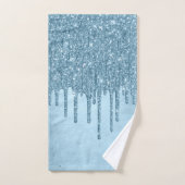 Parties scintillant de glace à goutte | Blue Faux (Serviette à main)