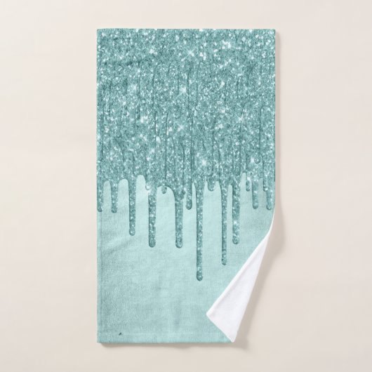 Parties scintillant de la pointe de dérive | Aqua  (Serviette à main)