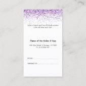 Parties scintillant de luxe pourpre Salon Carte de (Dos)