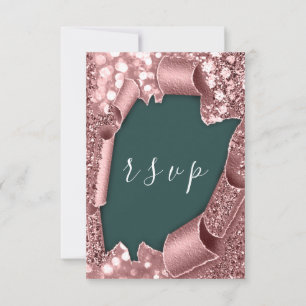 Parties scintillant de Mariage RSVP Rose de trame 