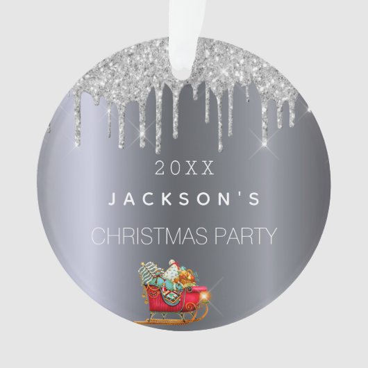 Parties scintillant de Noël argent goutte-à-goutte (devant)