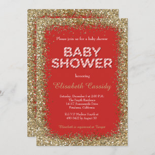 Parties scintillant de Noël Invitation Baby shower