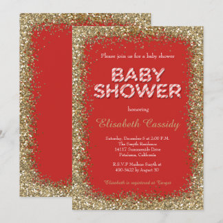 Parties scintillant de Noël Invitation Baby shower