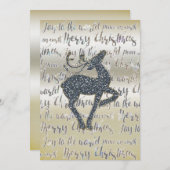 Parties scintillant de Noël REINDEER Invitation de (Devant / Derrière)