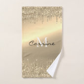 Parties scintillant de séchage en métal monogramme (Serviette à main)