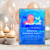 Parties scintillant de sirène magique Invitation d