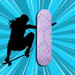 Parties scintillant de skateboard Girly mermaid vi<br><div class="desc">Skateboard Parties scintillant Girly mermaid violet chic Skateboard rose personnalisé - customisez votre propre. CLIQUEZ SUR PERSONNALISER OPTION MODÈLE ET ENTRER NOM Nos skateboards sont aussi doux qu'ils ont l'air, et un cadeau délicieux pour un anniversaire ou un parc de patinage. ⭐ Ce Produit est 100% Personnalisable. *****Cliquez sur le...</div>