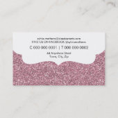 parties scintillant design carte de visite rose pâ (Dos)