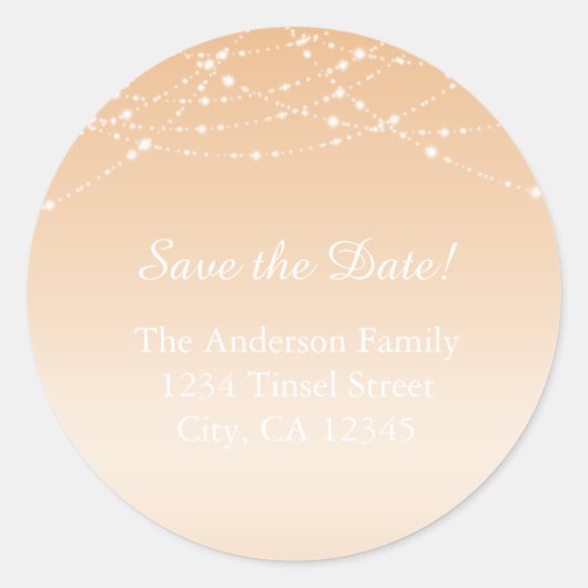 Parties scintillant d'été Peach Étiquettes de adre (Devant)