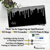 Parties scintillant d'étincelle noire Monogramme