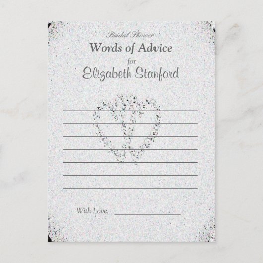 Parties scintillant diamant | Carte Fête des marié (Devant)