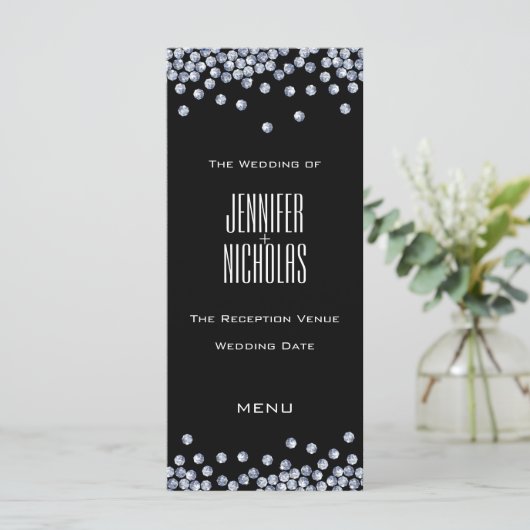Parties scintillant Diamond Menu Réception Mariage (Debout devant)