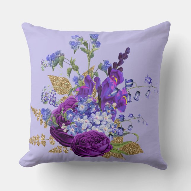 Parties scintillant d'image Peacock violet Coussin (Recto)