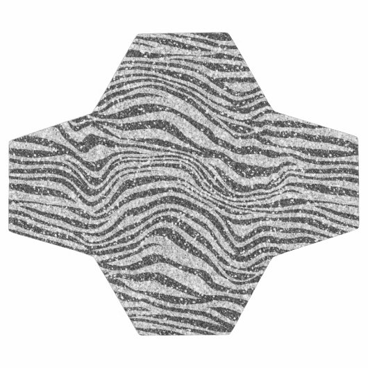 Parties scintillant d'impression Silver Black Glit (Plat)