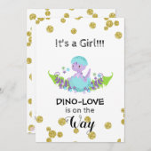 *~* Parties scintillant Dinosaur Invitation à la d (Devant / Derrière)