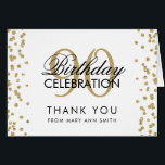 Parties scintillant d'Merci Gold 90th Birthday<br><div class="desc">Élégante modèle Confetti de la Parties scintillant Gold Faux de 90e anniversaire. Facile à utiliser et facile à personnaliser. Commandez aujourd'hui !</div>