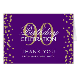 Parties scintillant d'Merci Gold Purple 90th Birth