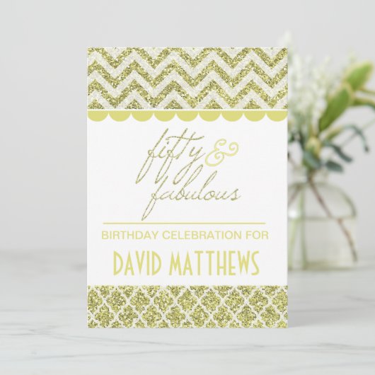 Parties scintillant d'or 50 et fabuleux Invitation (Debout devant)
