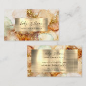 parties scintillant d'or beige carte de visite (Devant / Derrière)