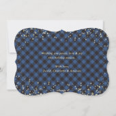 Parties scintillant d'or Bleu Buffalo Plaid Cartes (Dos)