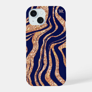 Parties scintillant D'Or Bleu Marine Et Rose Zebra