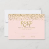 Parties scintillant d'or Blush Rose moderne RSVP (Devant)