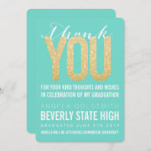 Parties scintillant d'or Carte de remerciements de (Devant / Derrière)