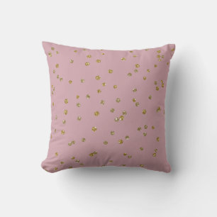 Parties scintillant d'or Confetti et oreiller rose