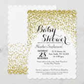 Parties scintillant d'or Confetti Invitations de d (Devant / Derrière)