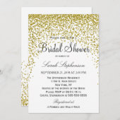 Parties scintillant d'or Confetti Invitations de d (Devant / Derrière)