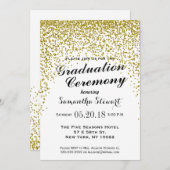 Parties scintillant d'or Confetti Invitations de l (Devant / Derrière)