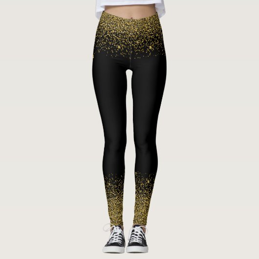 Parties scintillant d'or Confetti Look Leggings (Devant)