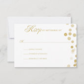 Parties scintillant d'or Confetti Wedding RSVP (Devant)