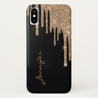 Parties scintillant d'or Coque iPhone X