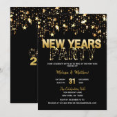 Parties scintillant d'or des invitations de la Fêt (Devant / Derrière)