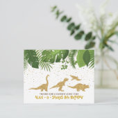 Parties scintillant d'or Dinosaur Carte de remerci (Debout devant)