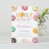Parties scintillant d'or Donut Invitations d'anniv (Debout devant)